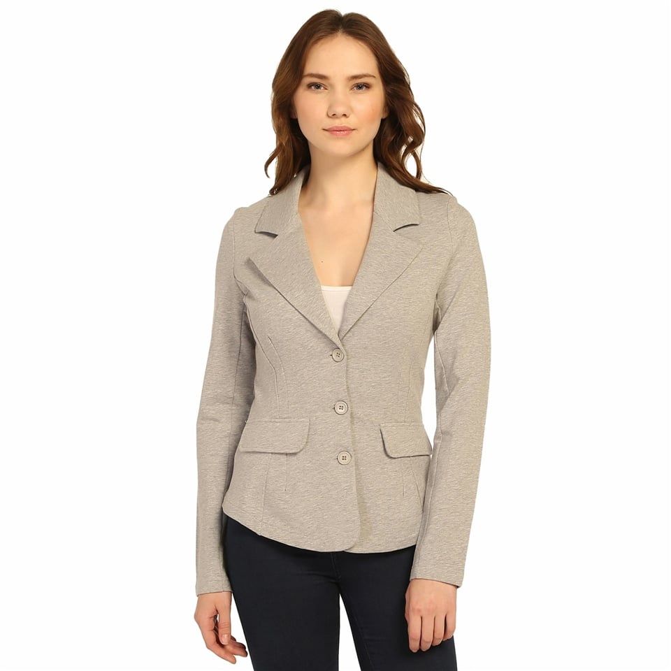 Jersey Blazer Ceket - Gri