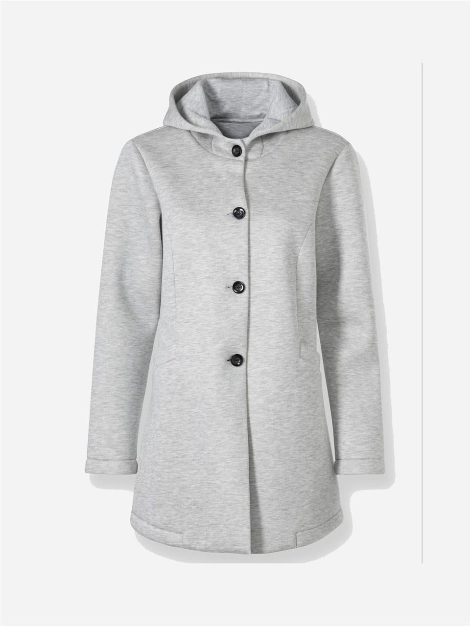 Kapşonlu Kaban - Gri