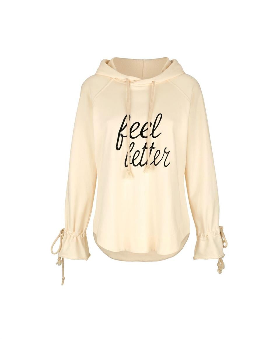 Kapşonlu Sweatshirt - Pudra