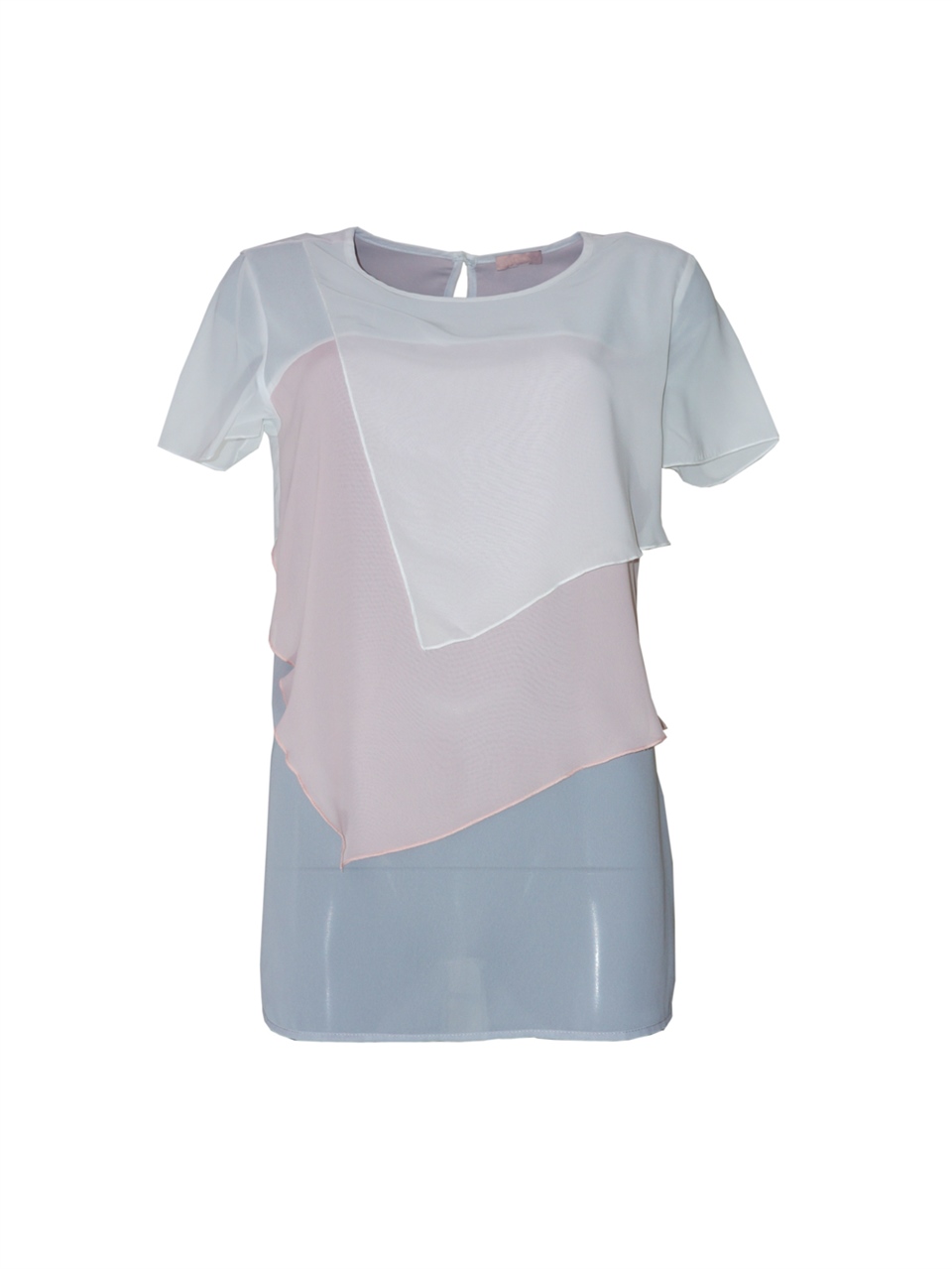 Katlı Şifon Bluz - Çok Renkli