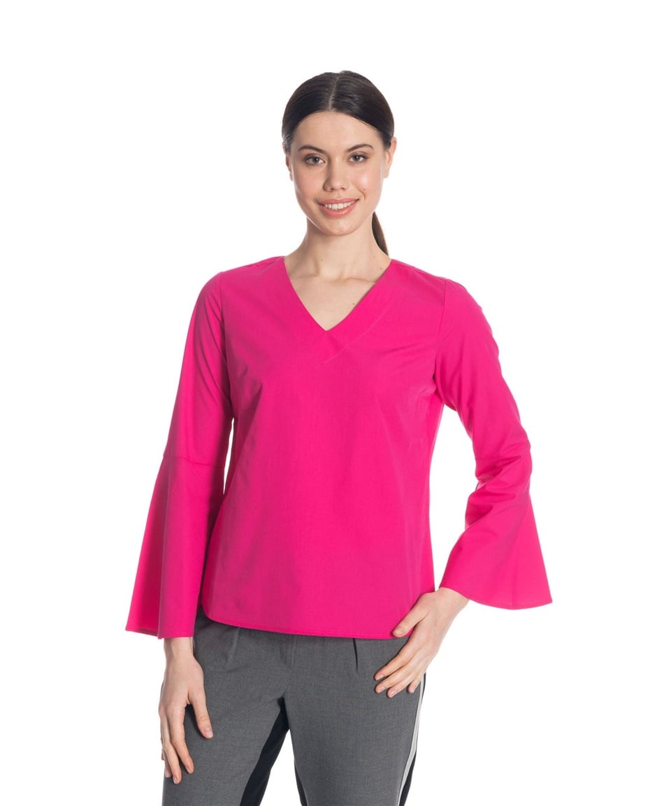 Kolları Volan Bluz - Pembe