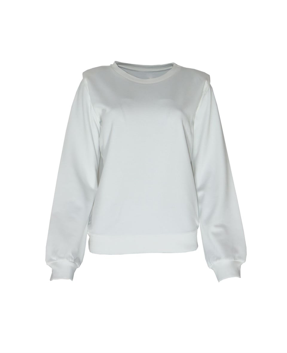 Omuz Detaylı Sweatshirt - Ekru