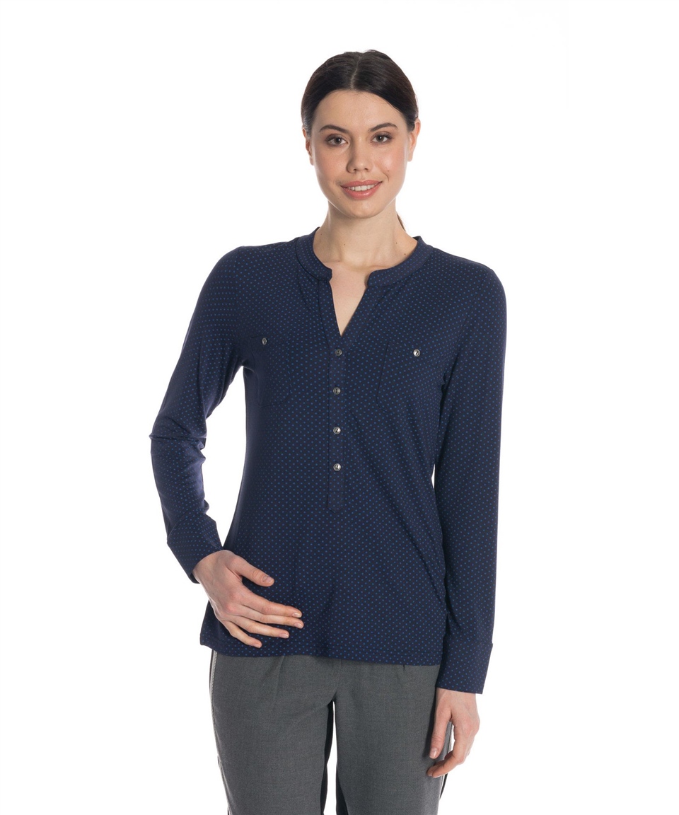 Puantiyeli Bluz - Lacivert