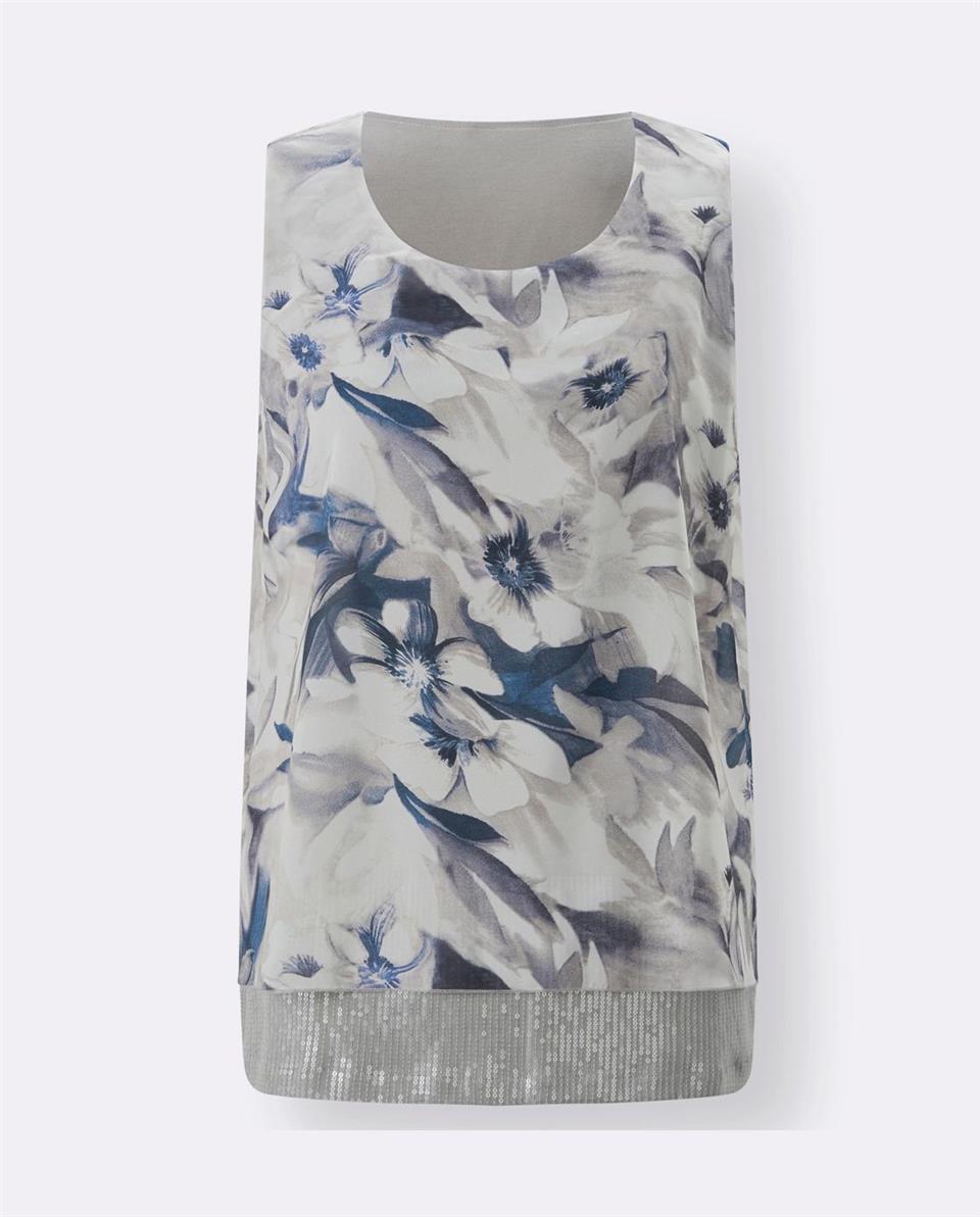 Şifon İpekli Bluz - Baskılı