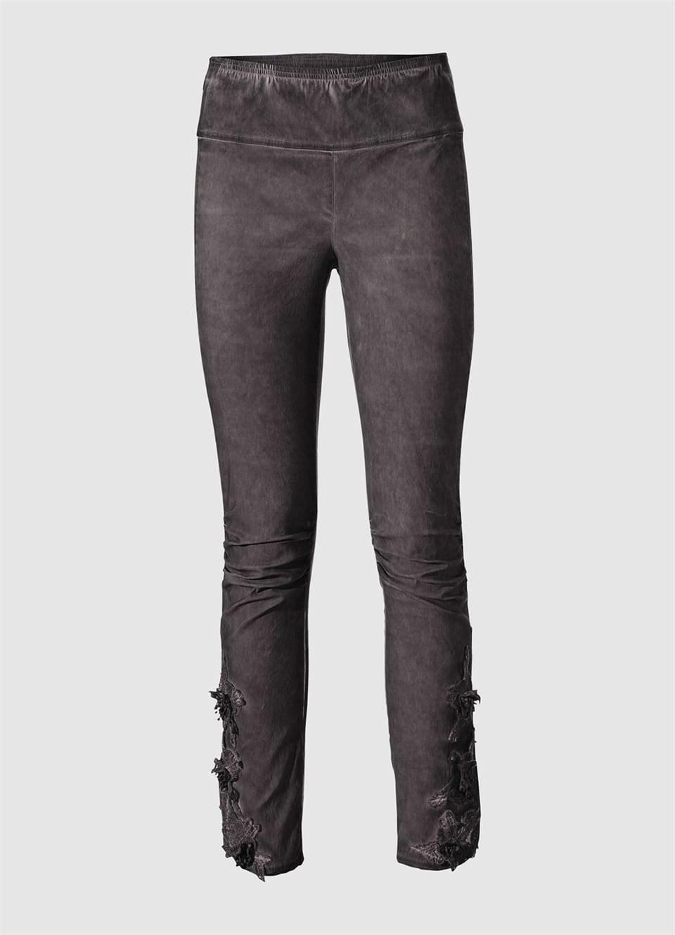 Skinny Dantel Pantolon - Mor