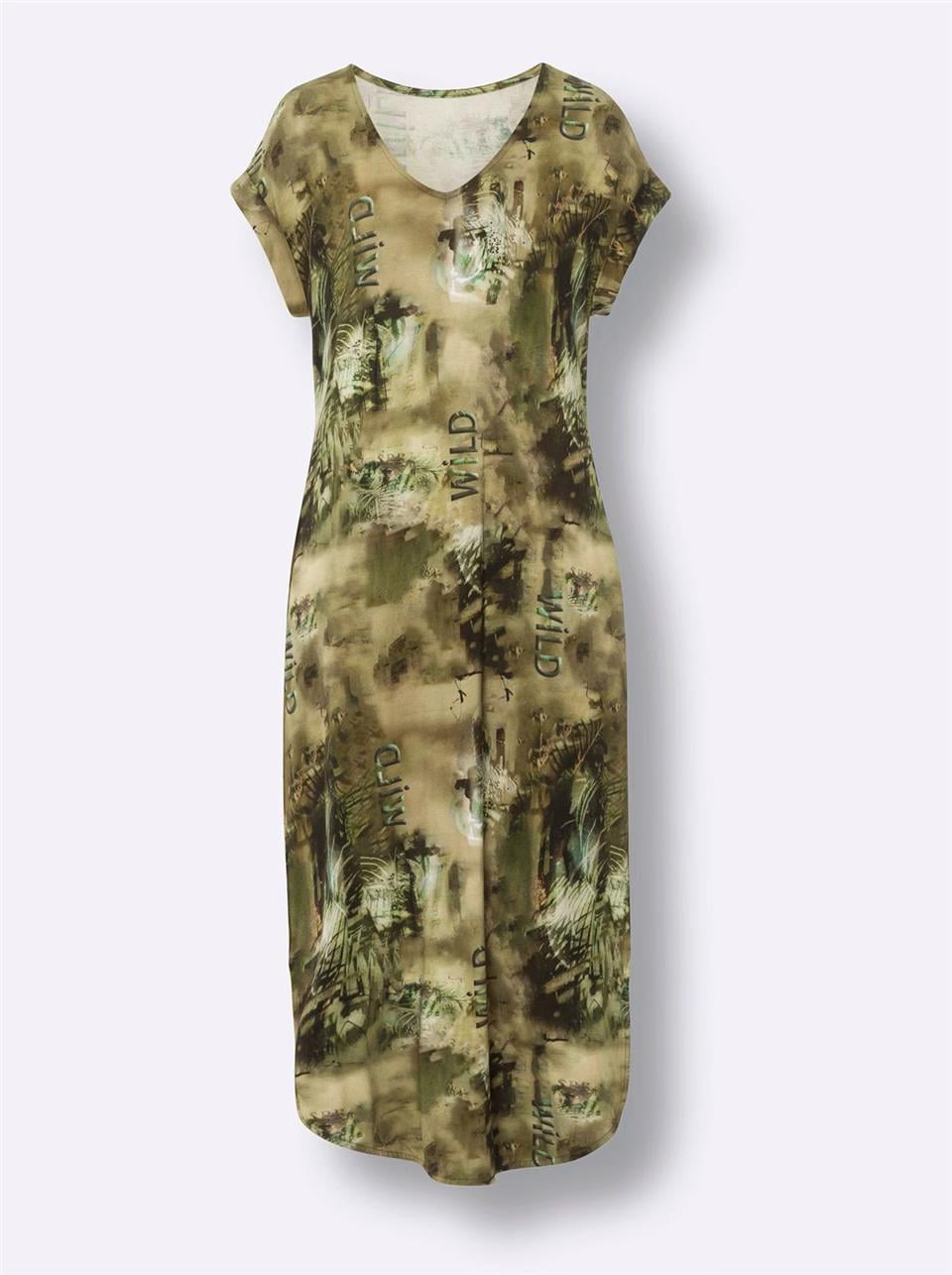 Uzun Baskılı Elbise - Baskılı