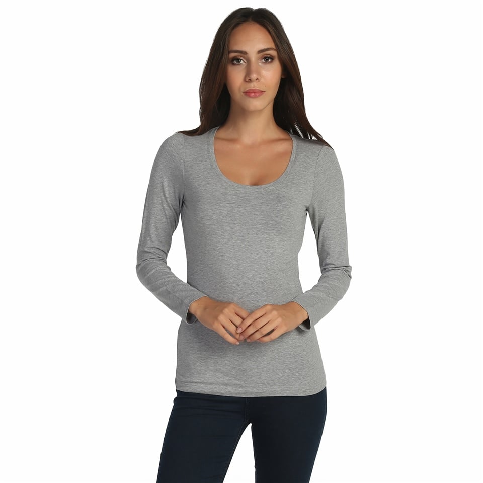 Uzun Kollu T-shirt - Gri