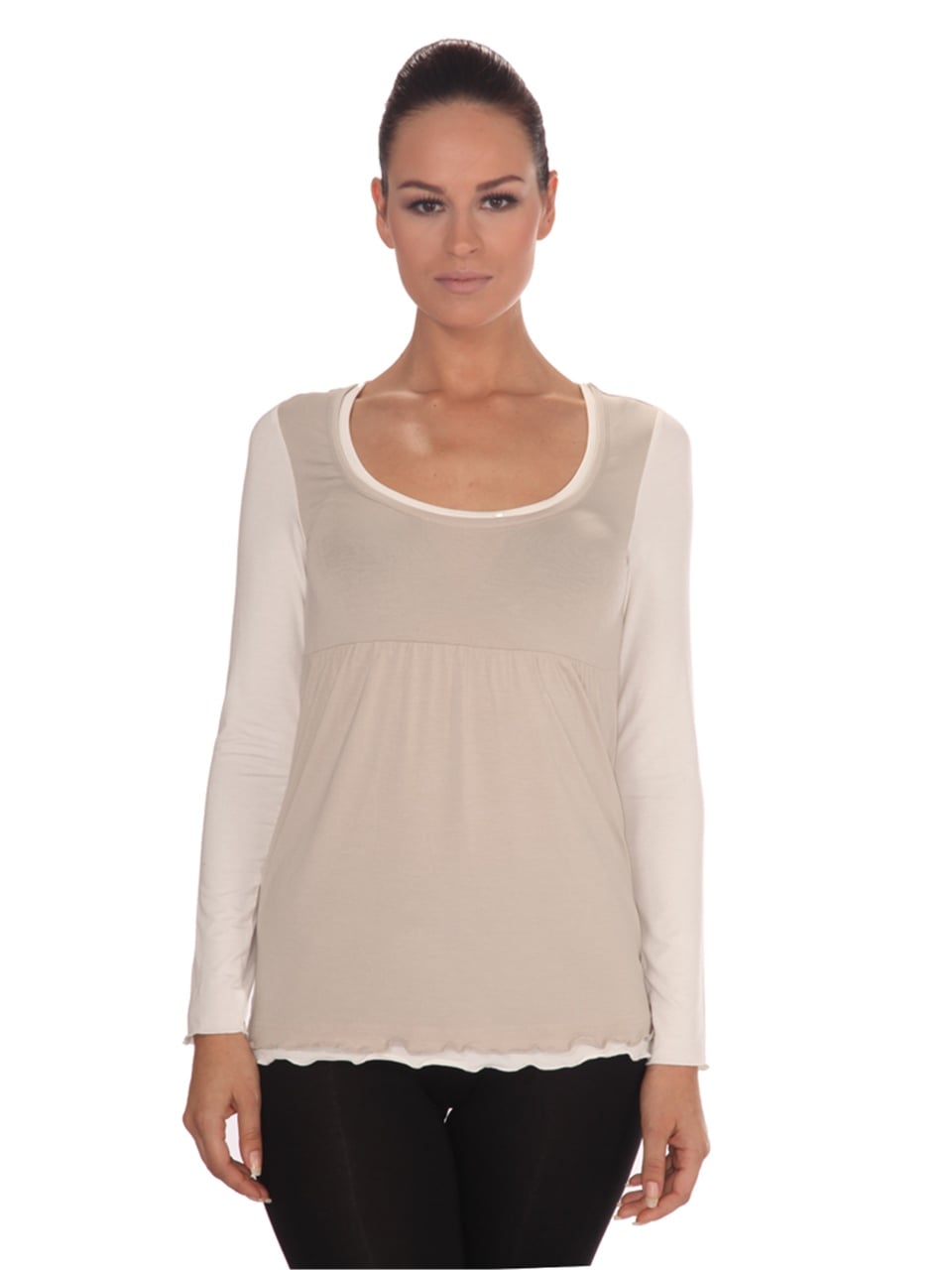 Uzun Kollu T-shirt - Vizon