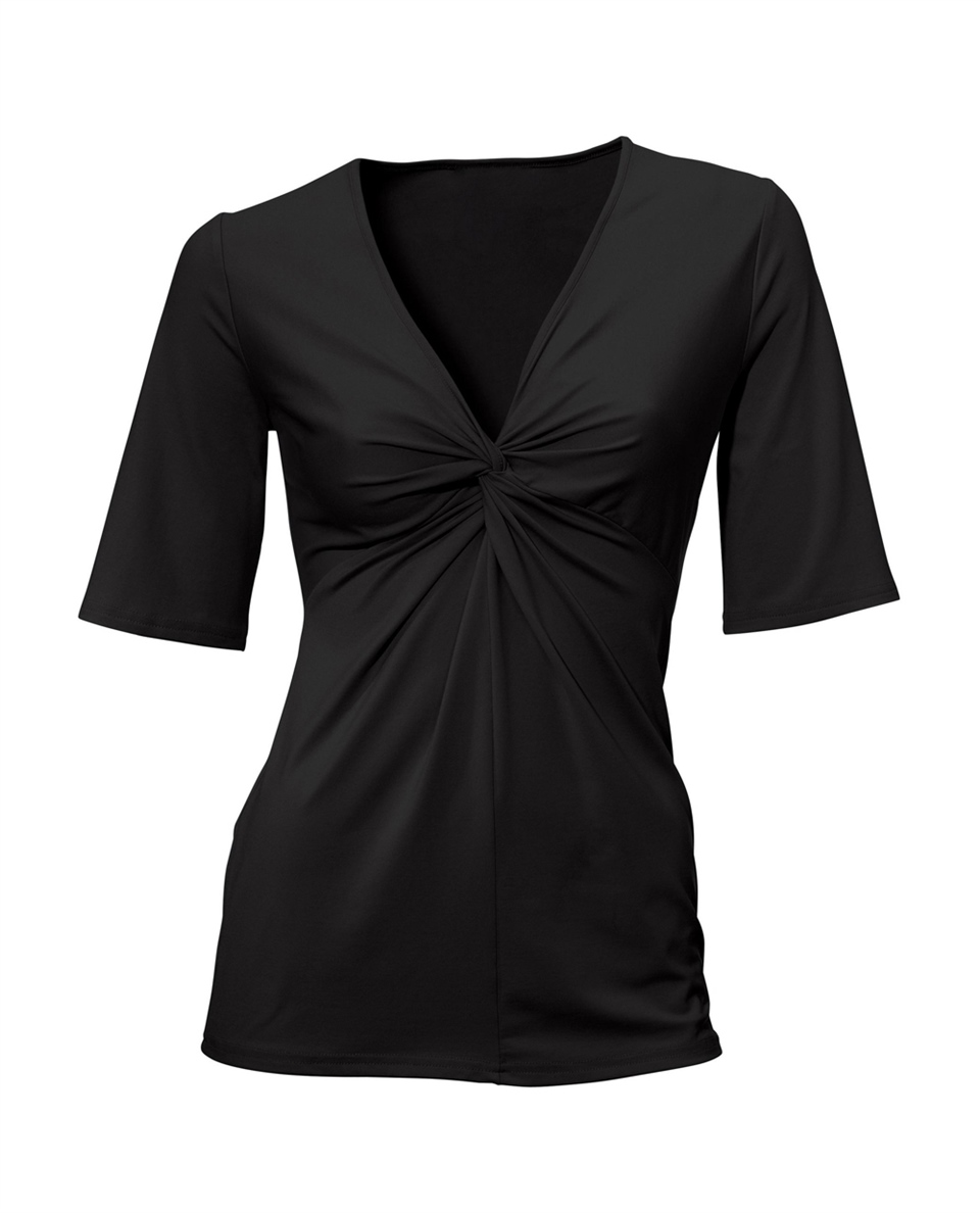 V yaka Tişört - Siyah