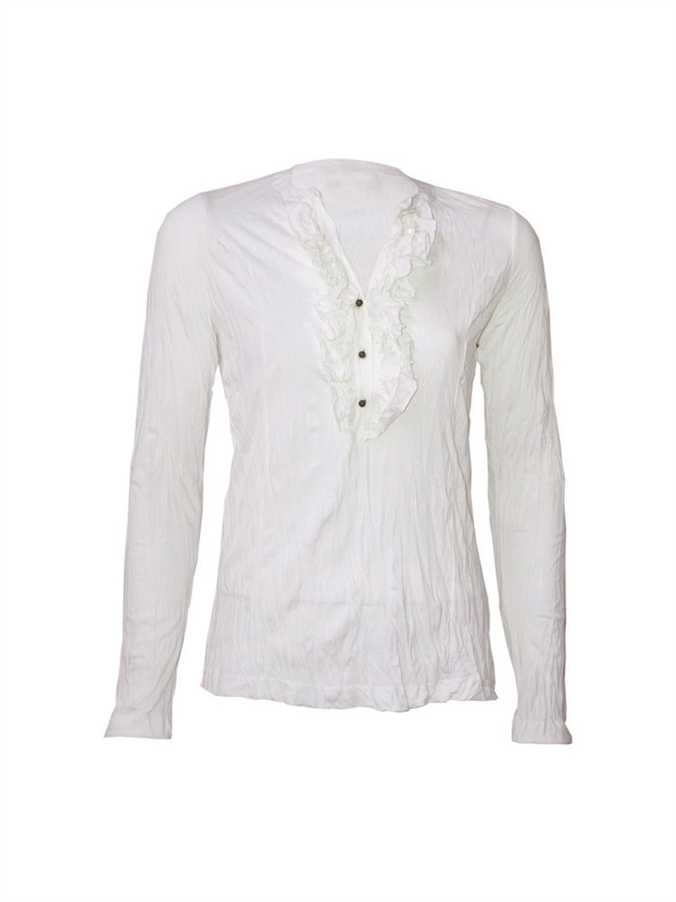 Volanlı T-shirt - Kırık Beyaz
