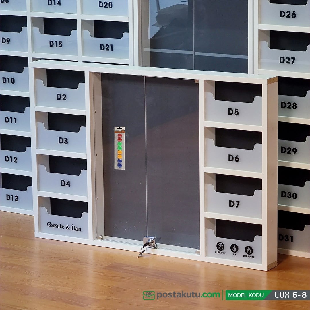 Lux 8-10 Dairelik Kilitsiz Apartman İlan Panosu ve Posta Kutusu
