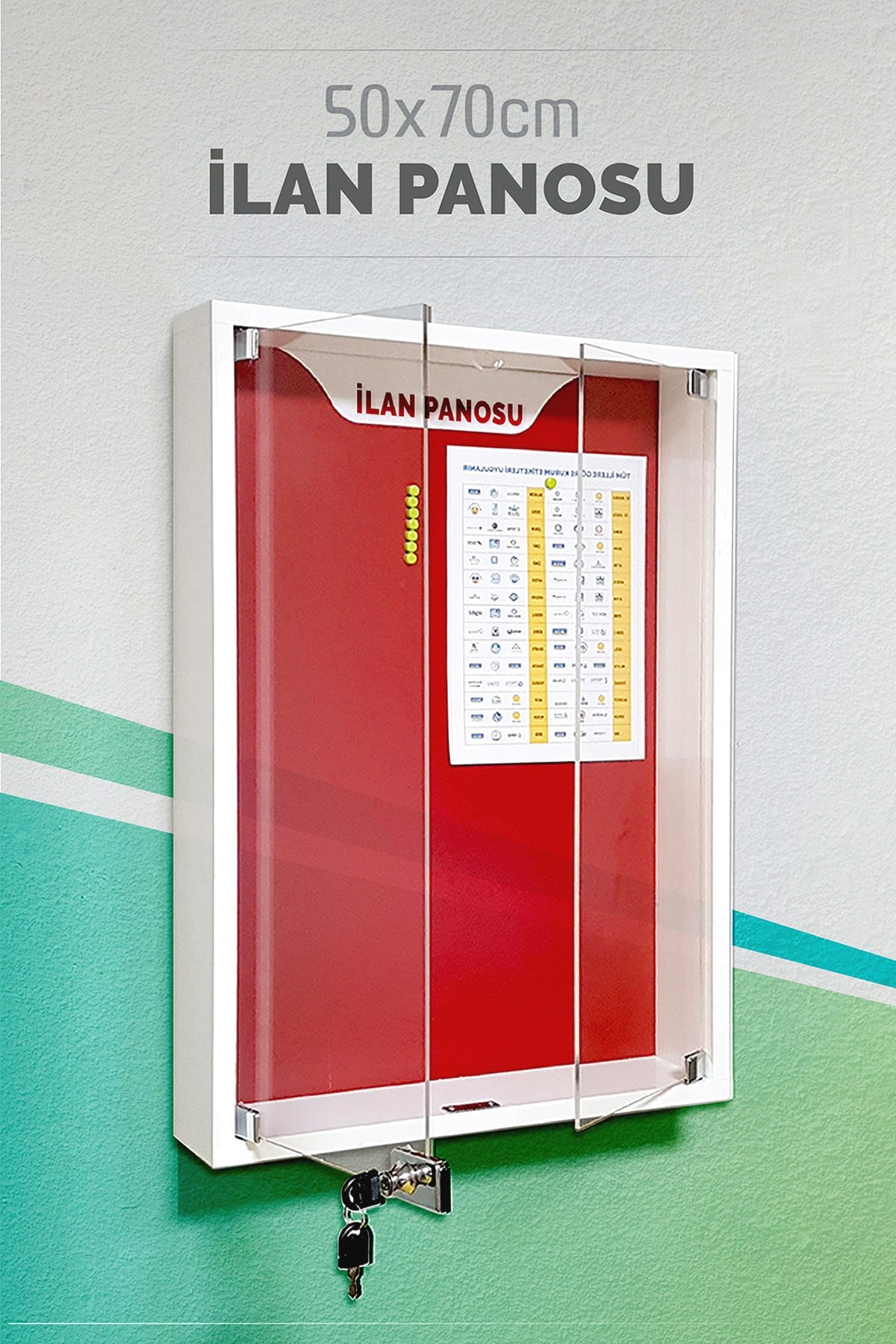 Apartman İlan Panosu-MDF ve Pleksi Kapaklı