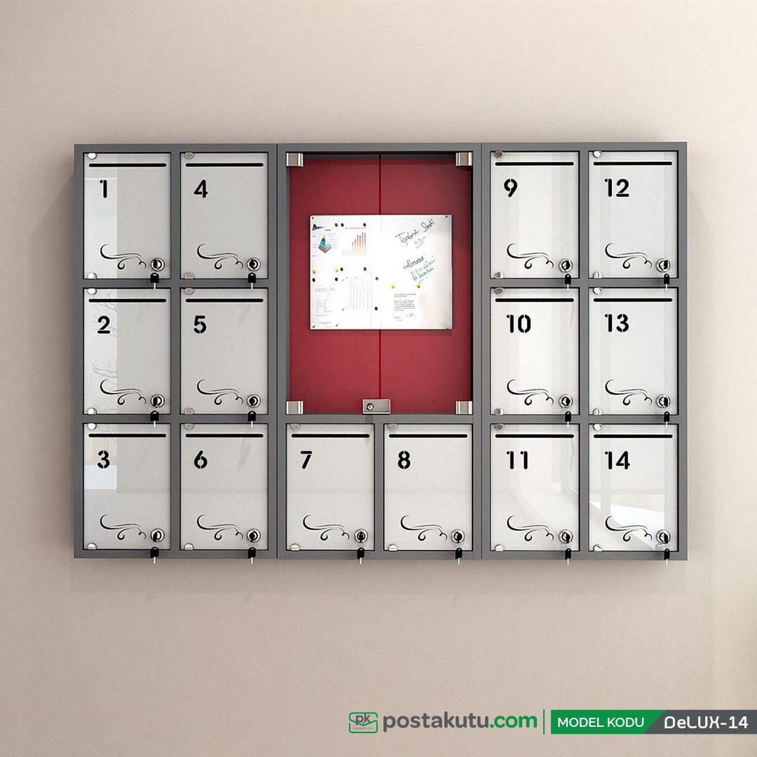 14 Dairelik Apartman İlan Panosu ve Posta Kutusu