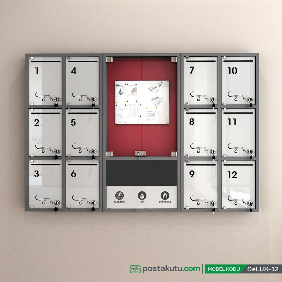 12 Dairelik Apartman İlan Panosu ve Posta Kutusu