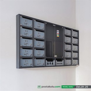 20 Dairelik Apartman İlan Panolu Posta Kutusu