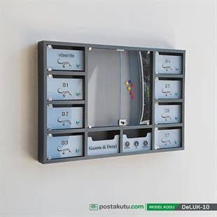 Delux 08 Dairelik Kilitli Apartman İlan Panosu ve Posta Kutusu