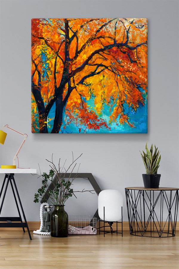 Sonbahar Ağaç-Sanatsal Yağlı Boya Mdf-Kanvas Tablo SNT302