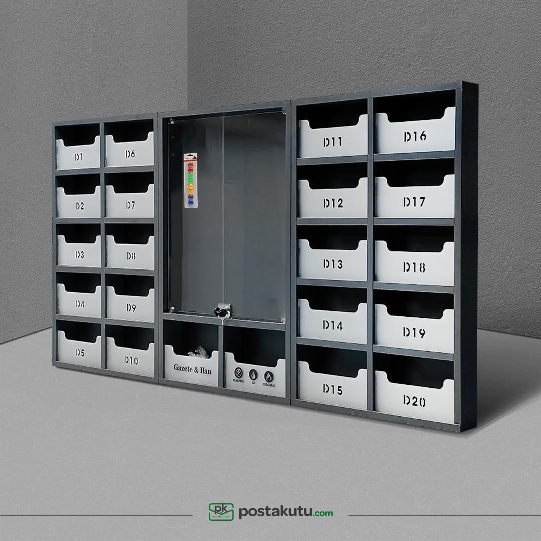 Lux 24-28 Dairelik Kilitsiz Apartman İlan Panosu ve Posta Kutusu