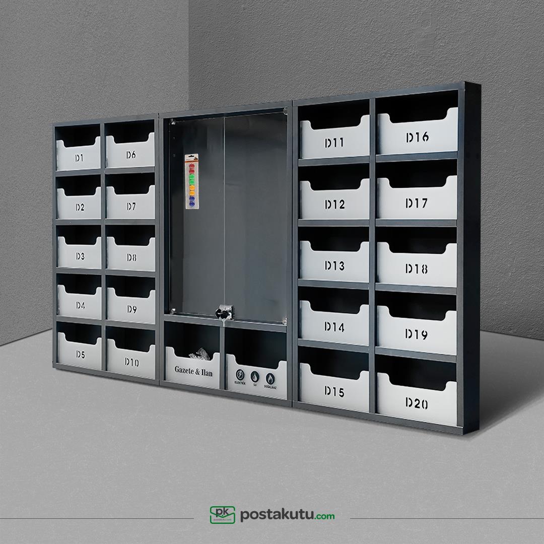 Lux 20-22 Dairelik Kilitsiz Apartman İlan Panosu ve Posta Kutusu