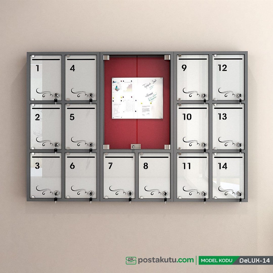 14 Dairelik Apartman İlan Panosu ve Posta Kutusu