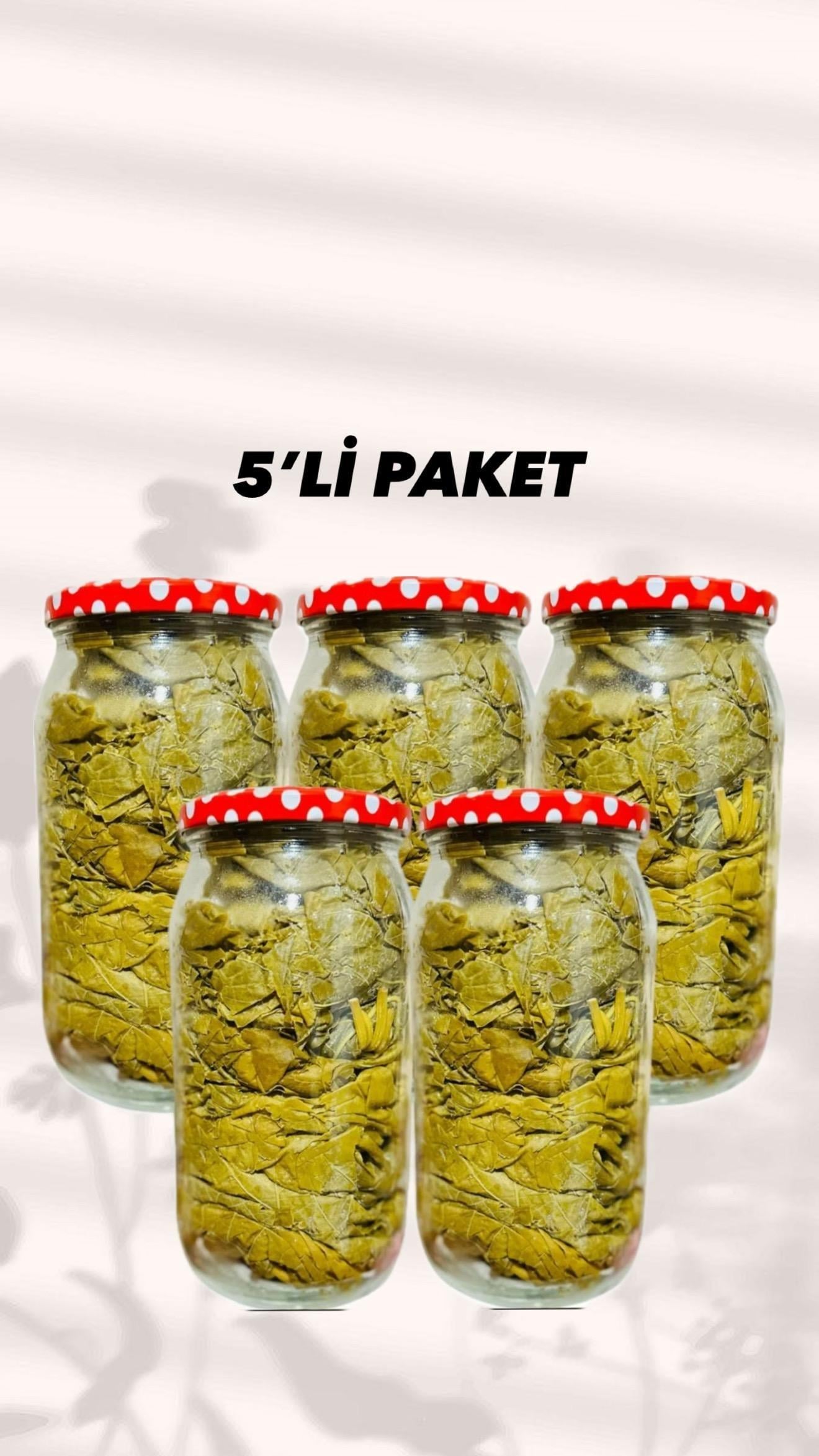 Kuru Basım Yaprak 5x1  (1 kg lik cam kavanoz-net 400-450 gr yaprak,toplam 5 adet)