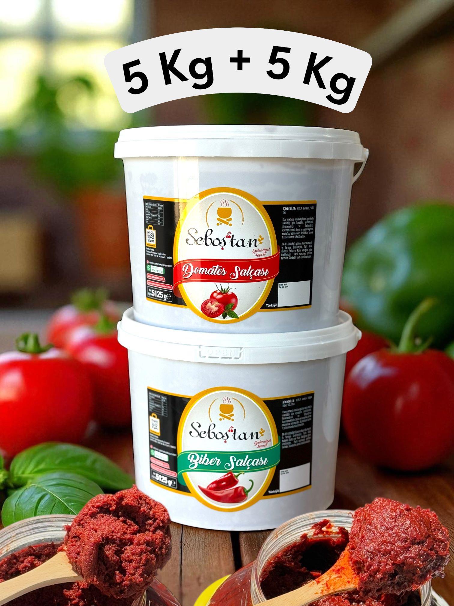 Avantajlı 2' Li Biber ve Domates Salçası Paketi(5 kg +5kg)