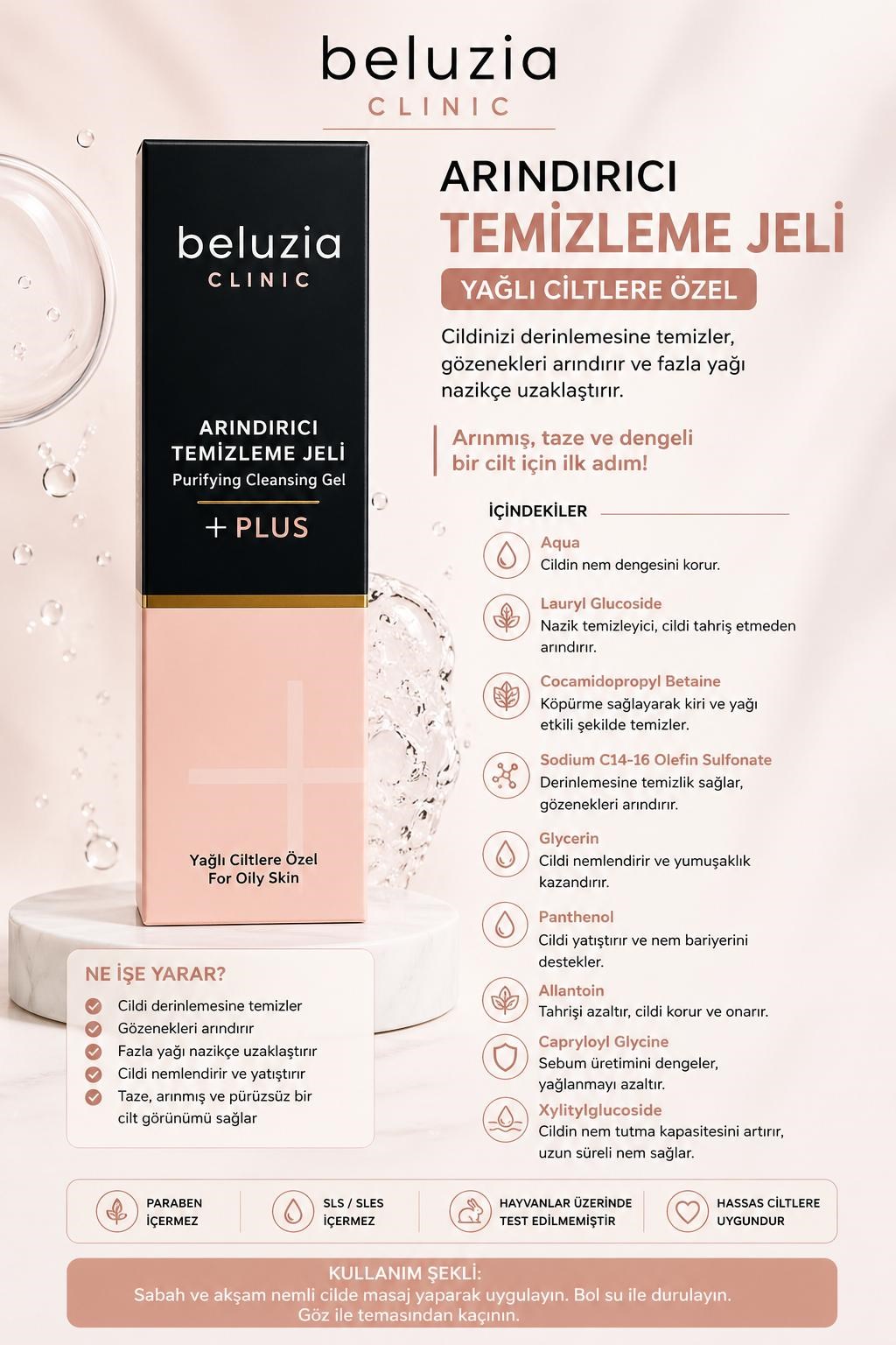 Beluzia (KAMPANYA 3lü Set) Arındırıcı Serum & Yağlı Cilt Bakım Seti (Tonik+Jel)