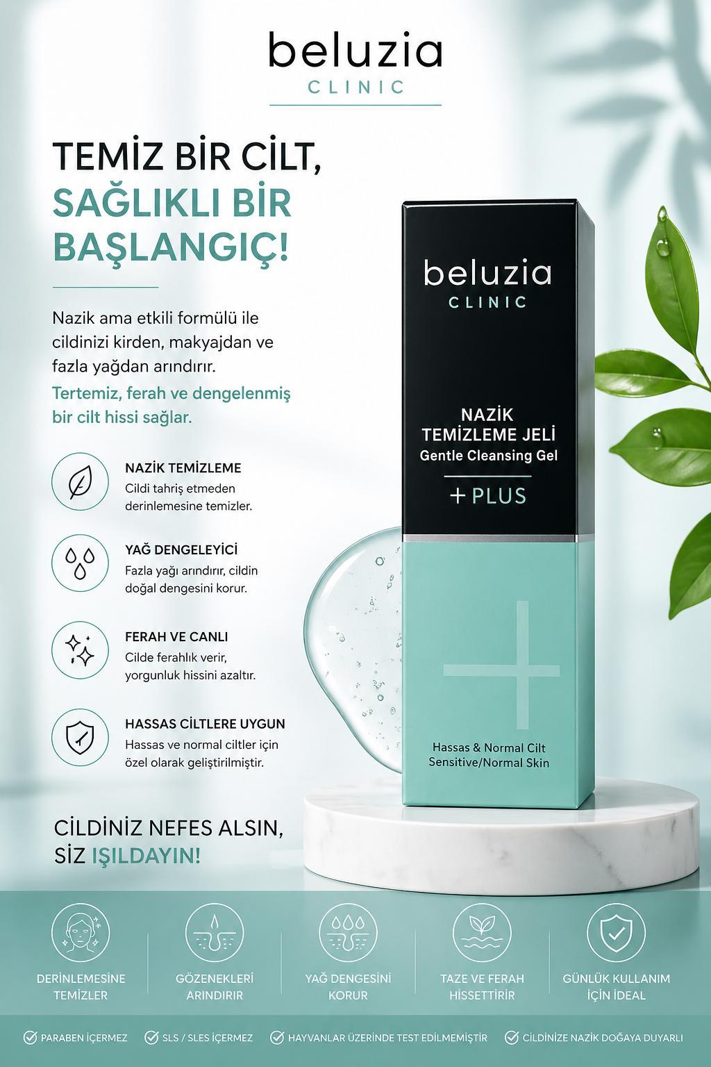 Beluzia  (KAMPANYA 3lü Set) Gençlik İksiri Serum Kuru-Hassas Cilt Bakım Seti (Tonik+Jel)