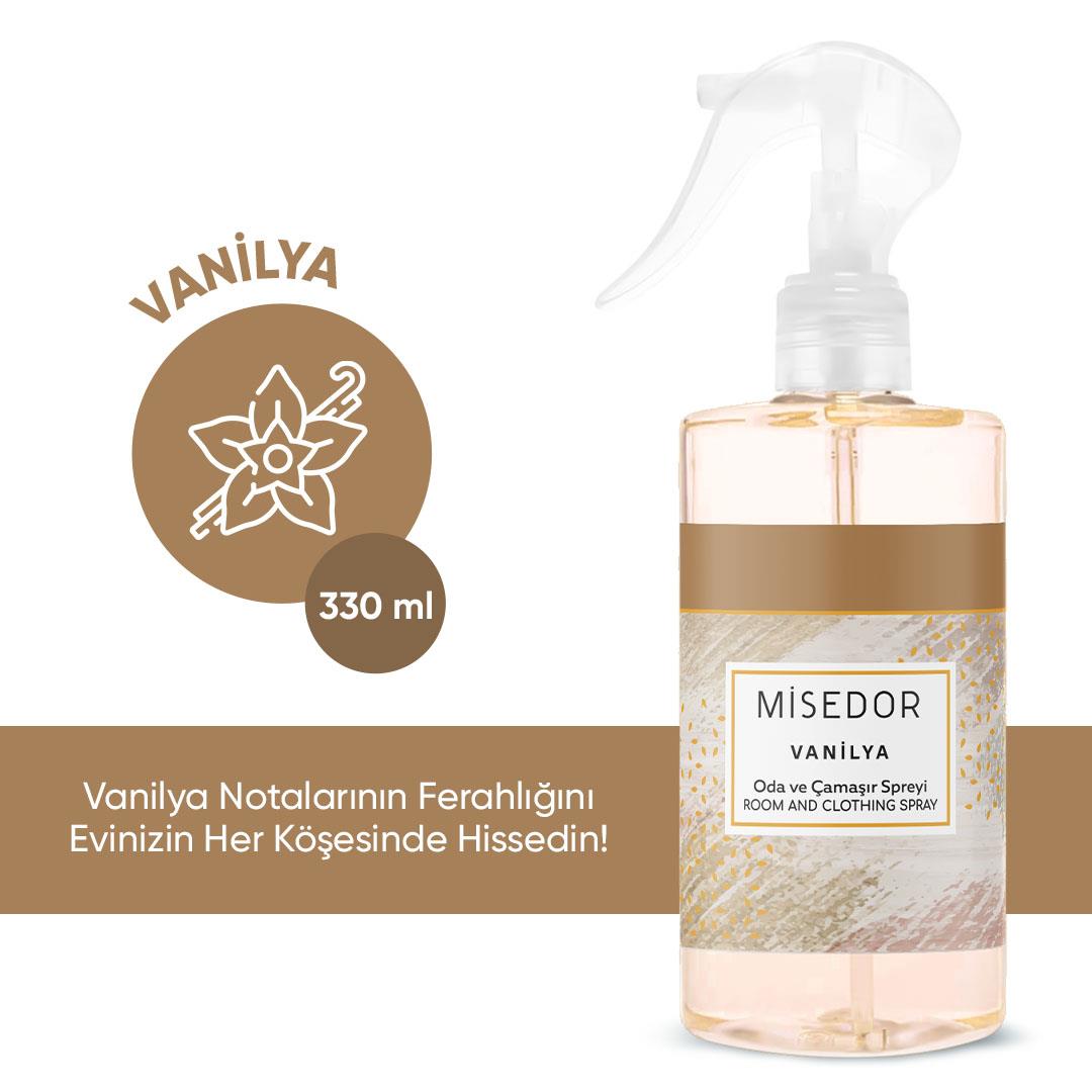 Misedor 2 li Set Beyaz Sabun Ve Vanilya Oda Ve Çamaşır Spreyi 330 Ml