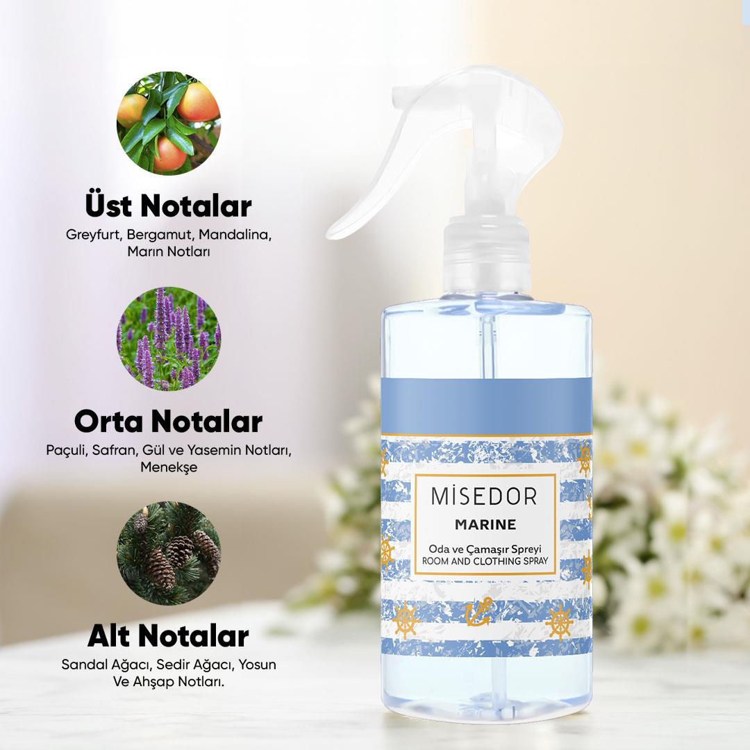 Misedor 2 Li Set Beyaz Sabun ve Marine Oda ve Çamaşır Spreyi 330 ml