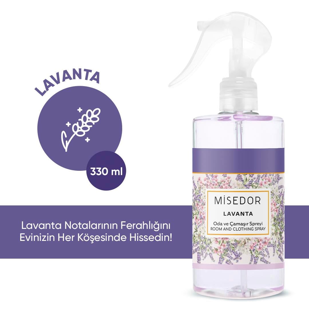 Misedor 2 li Set Lavanta Oda Kokusu ve Çamaşır Parfümü 330 ml