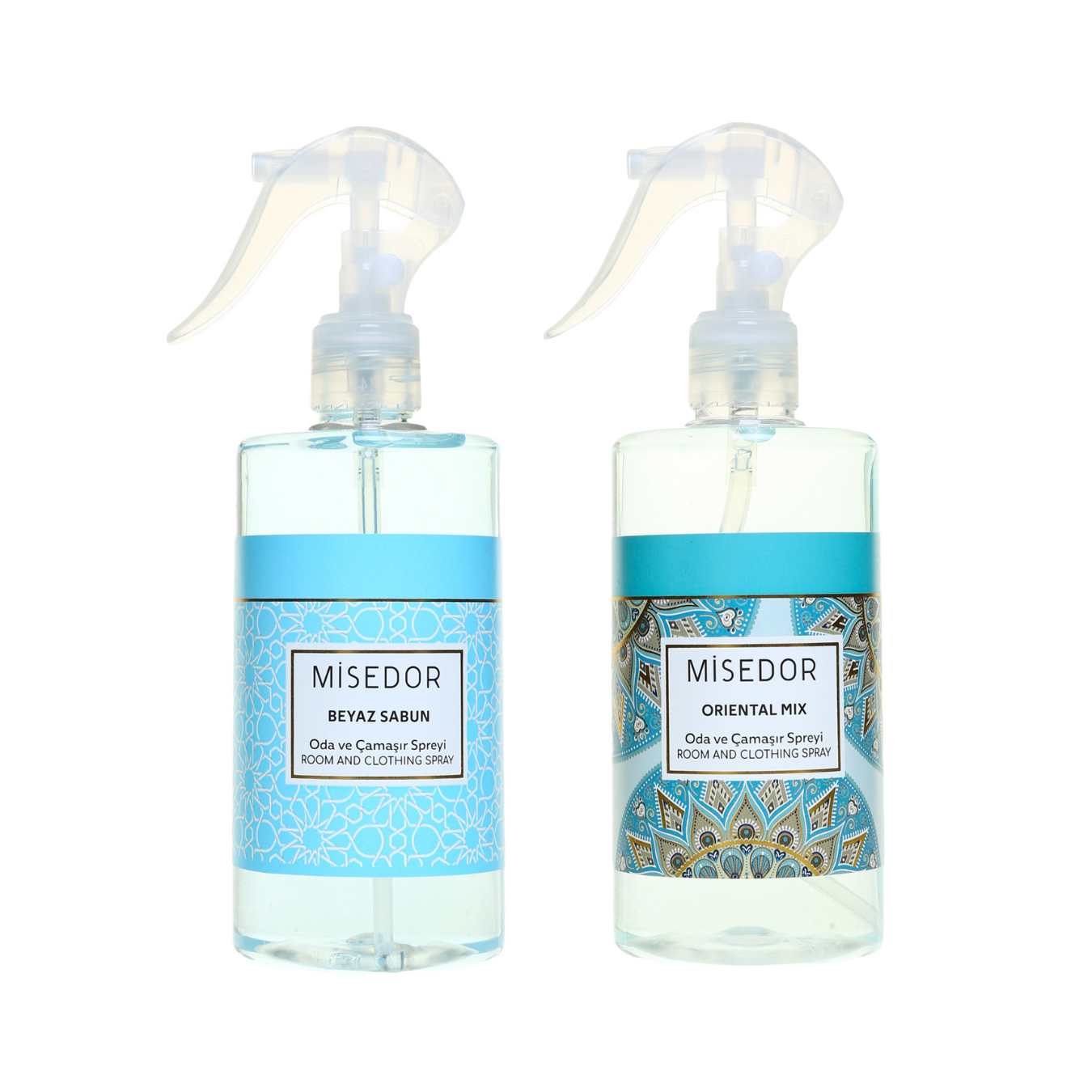 Misedor 2li Set Beyaz Sabun ve Oriental Mix Oda ve Çamaşır Spreyi 330 ml