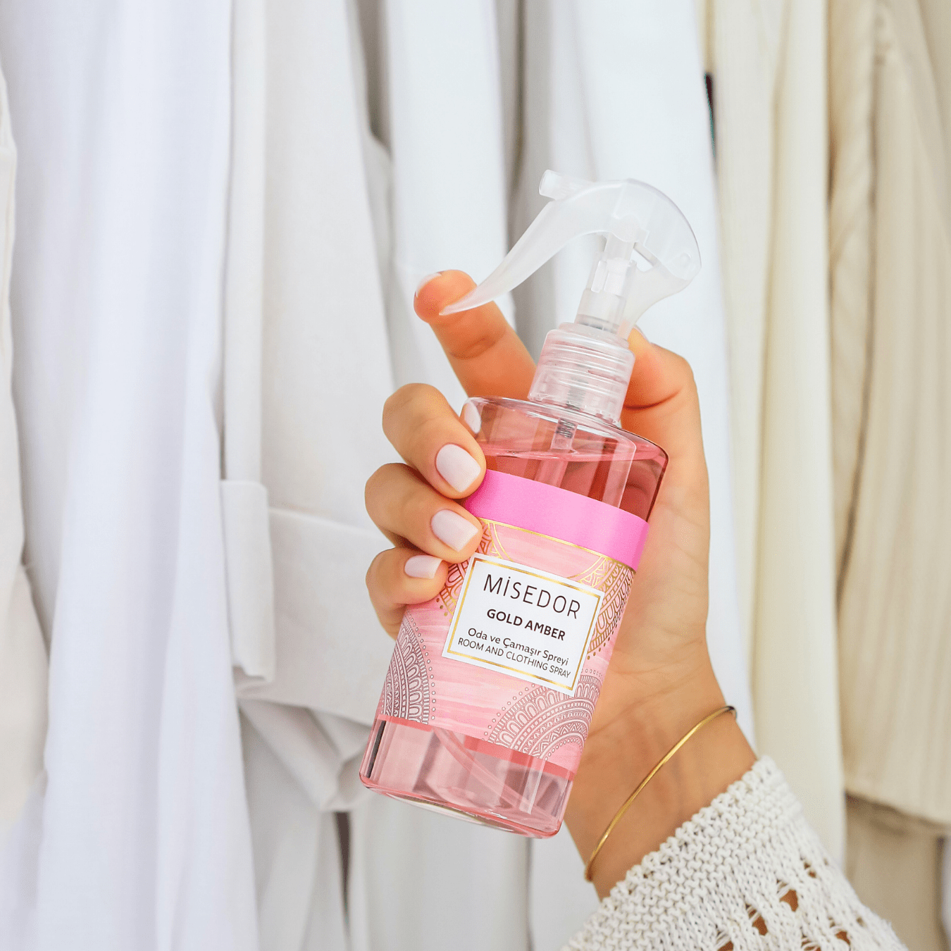 Misedor 2li Set Gold Amber Çubuklu Oda Kokusu ve Oda Spreyi