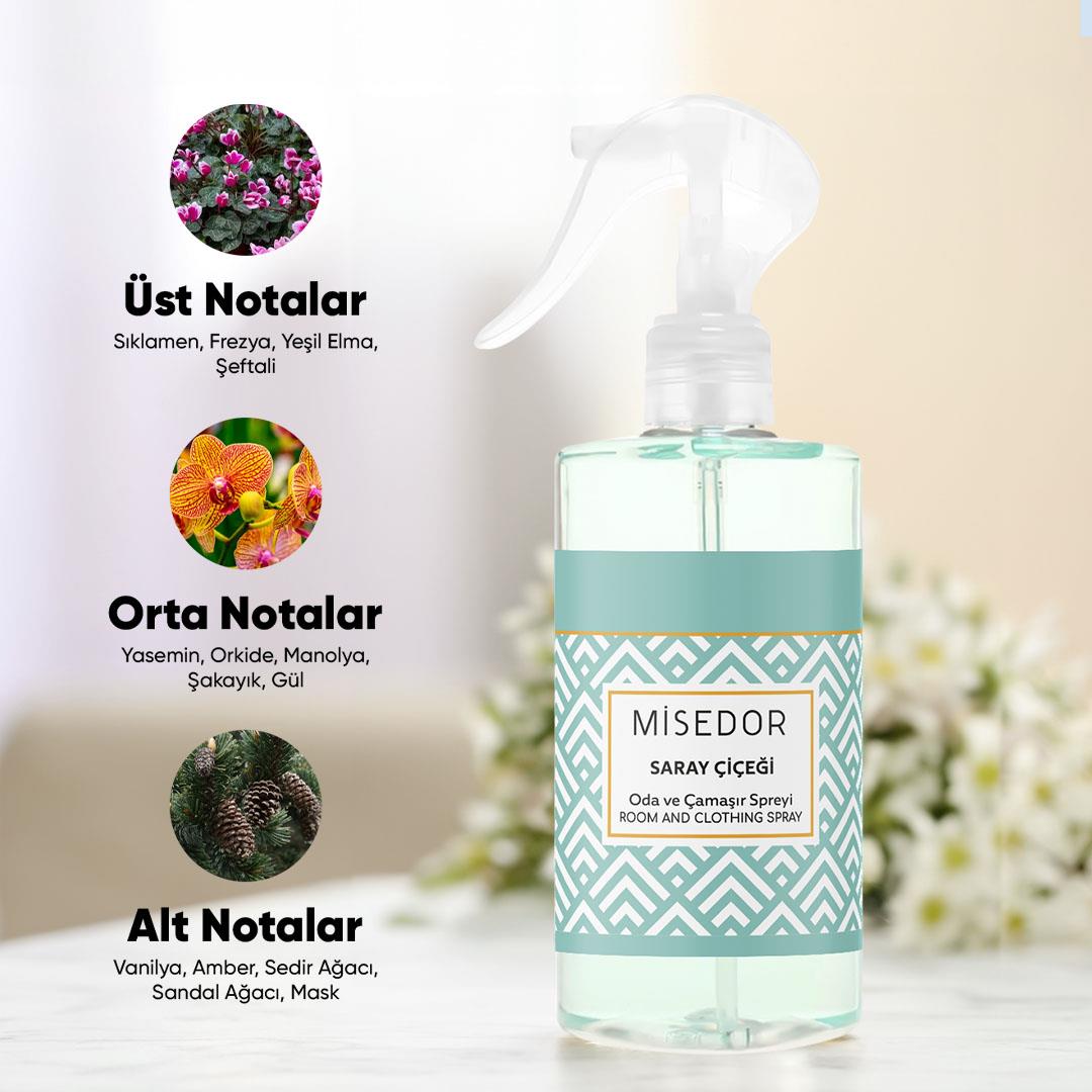 Misedor 2li Set Gül Bahçesi ve Saray Çiçeği Oda ve Çamaşır Spreyi 330 ml