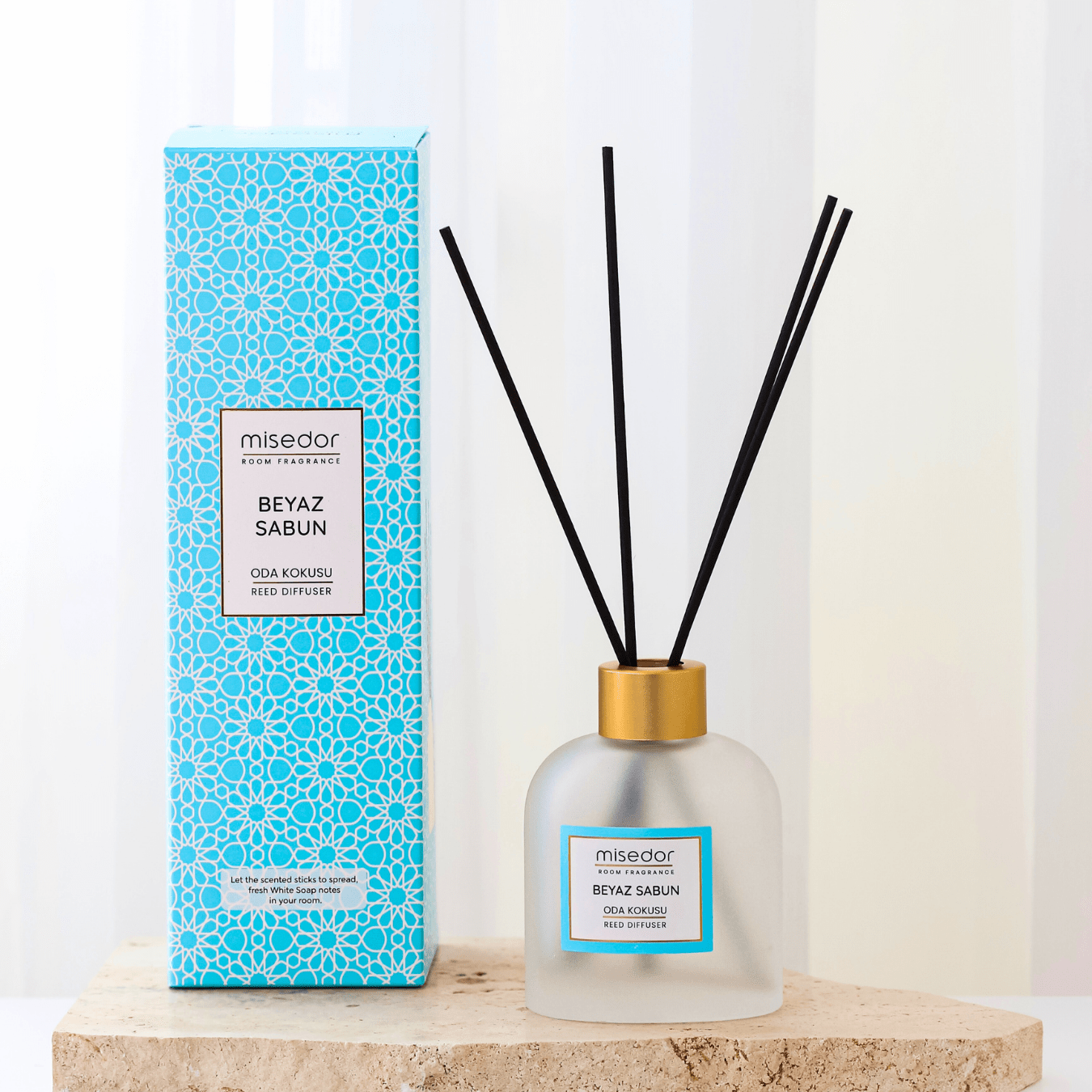 Misedor 2li Set Beyaz Sabun Çubuklu Oda Kokusu ve Oda Spreyi
