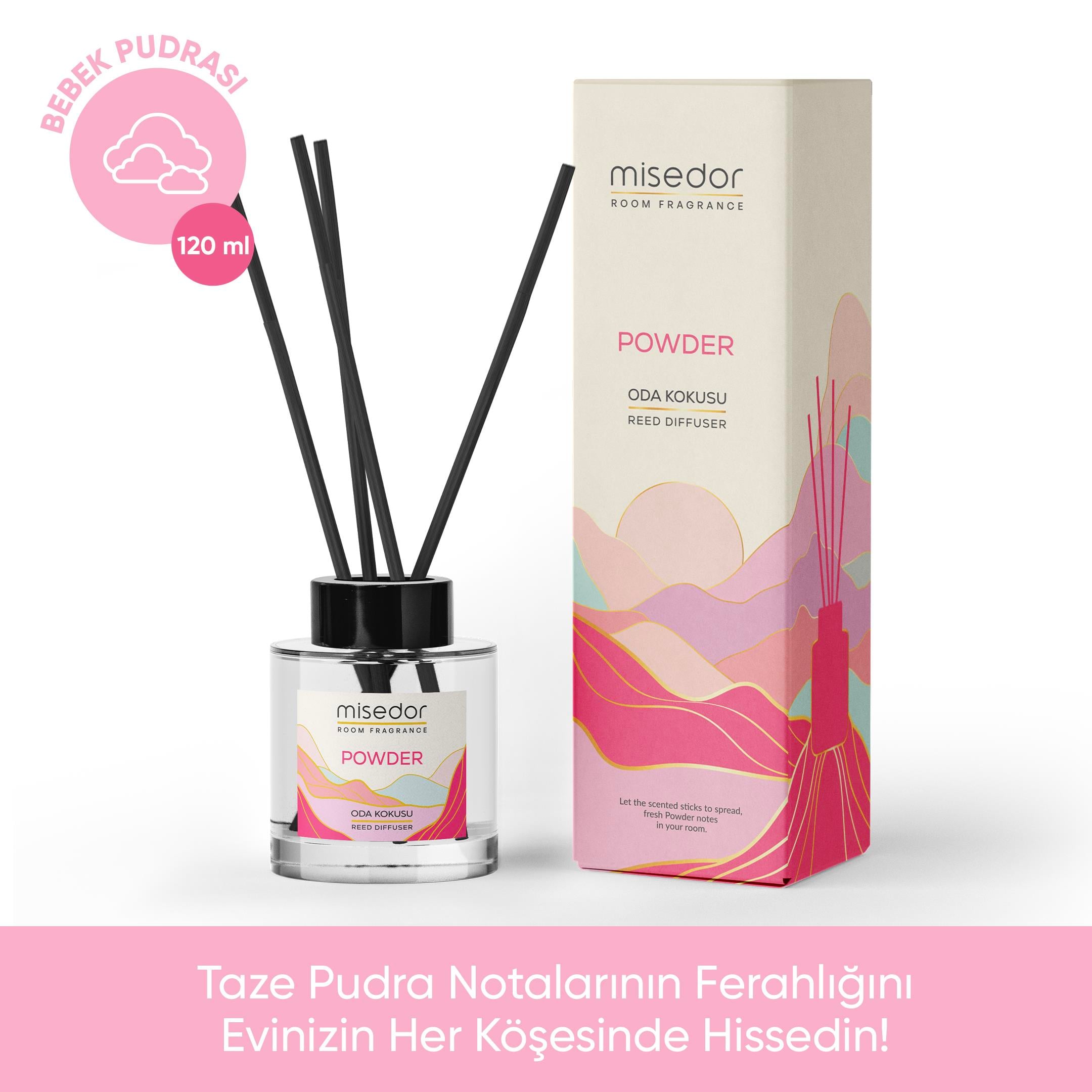 Misedor Powder Çubuklu Oda Kokusu 120 ml