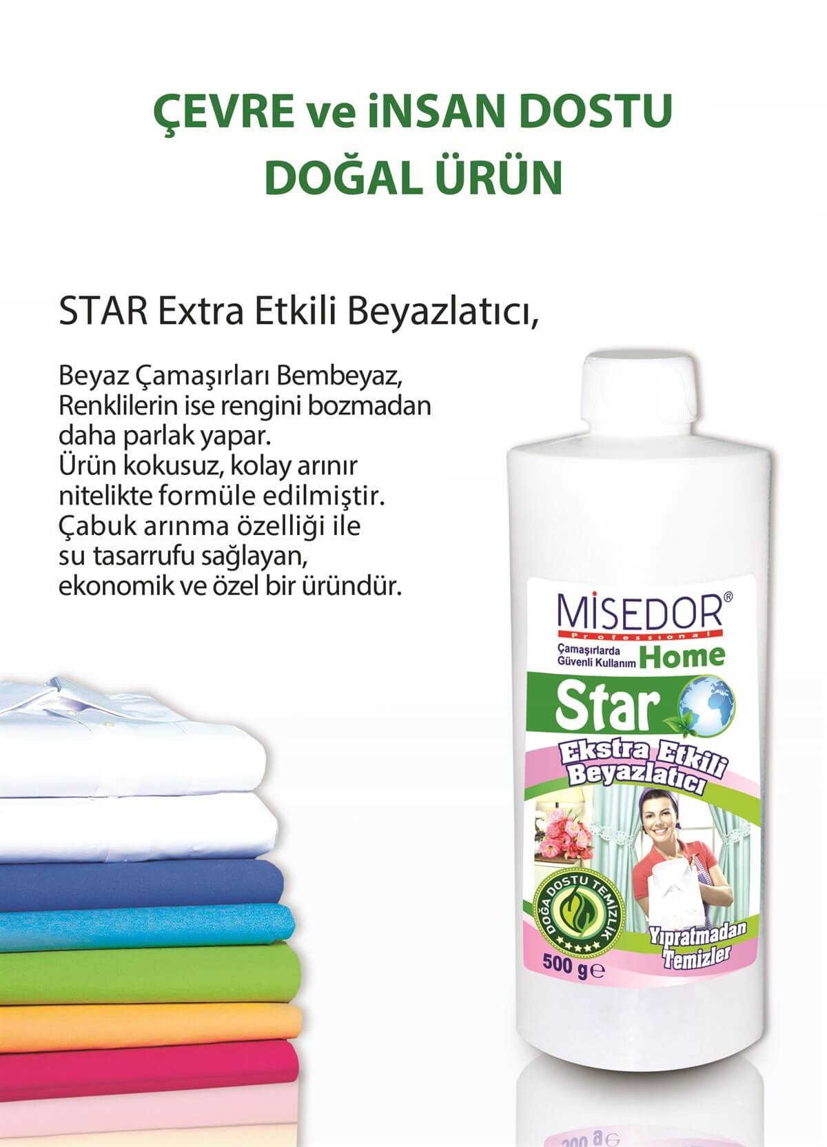 Misedor 3 lü Set Star Ekstra Etkili Çamaşır Beyazlatıcı 500 gr