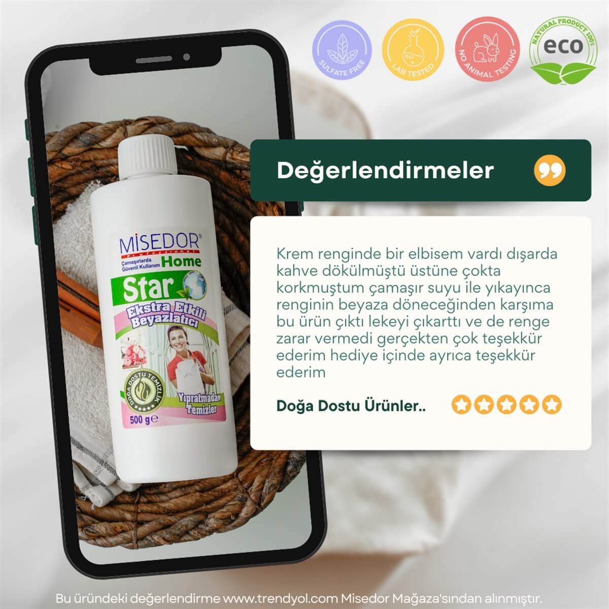Misedor 3 lü Set Star Ekstra Etkili Çamaşır Beyazlatıcı 500 gr