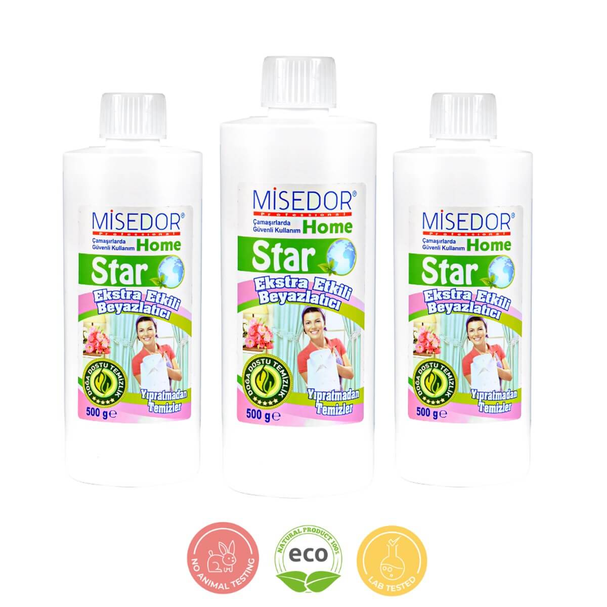 Misedor 3 lü Set Star Ekstra Etkili Çamaşır Beyazlatıcı 500 gr