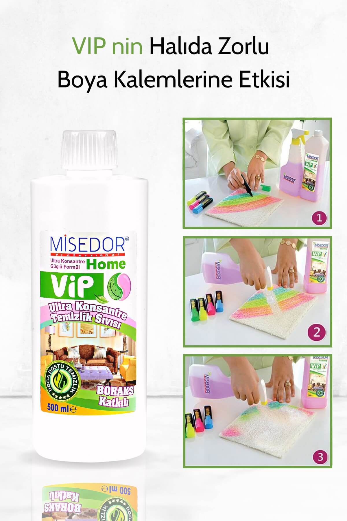 Misedor 3 lü Set Vip Doğal Genel Temizlik Sıvısı 500 ml