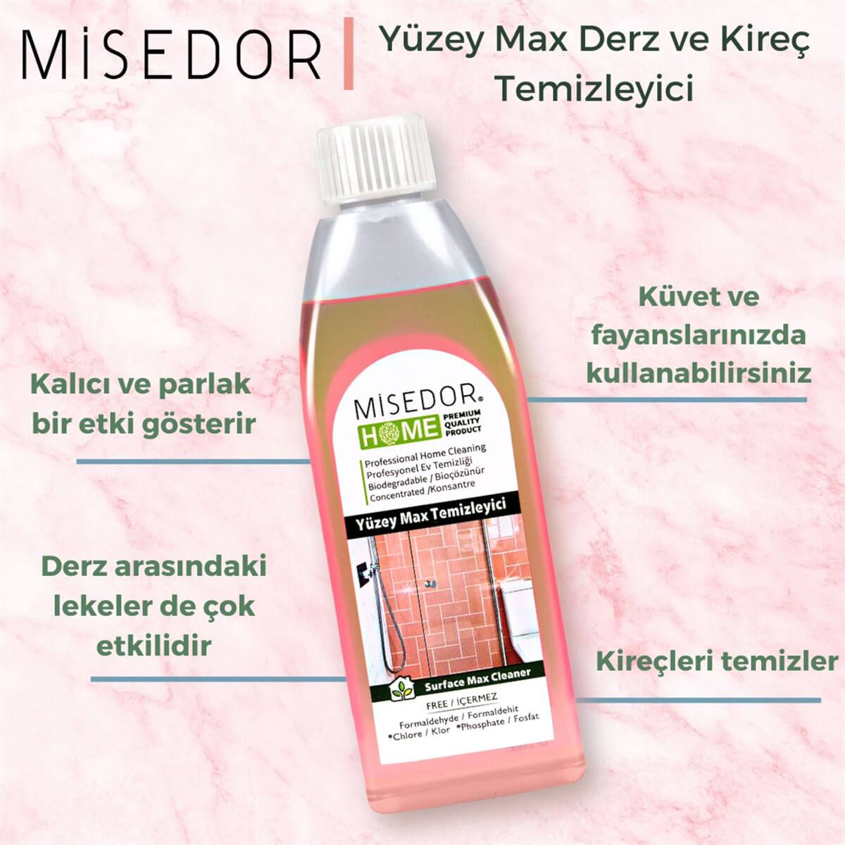 Misedor Yüzey Max Derz ve Kireç Temizleyici 400 ml