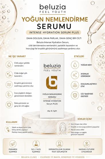 Beluzia (KAMPANYA 3lü Set) HYDRATİON Yoğun Nemlendirme Serum & Kuru-Hassas Cilt Bakım Seti (Tonik+Jel)