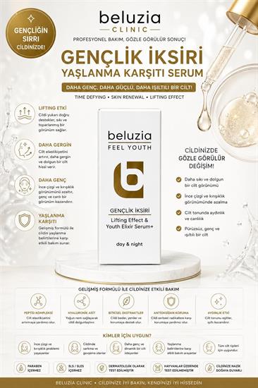 Beluzia  (KAMPANYA 3lü Set) Gençlik İksiri Serum Kuru-Hassas Cilt Bakım Seti (Tonik+Jel)