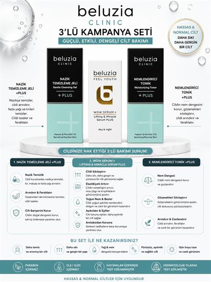 Beluzia (KAMPANYA 3lü Set) Wow Botoks Kuru-Hasas Nemlendirici Bakım Seti (Tonik+Jel)