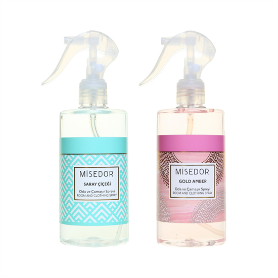 Misedor 2 li Set Gold Amber Ve Saray Çiçeği Oda Ve Çamaşır Spreyi 330 Ml
