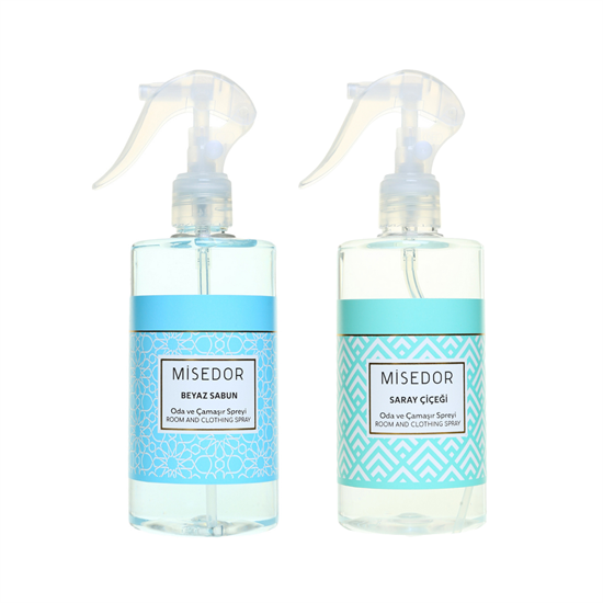 Misedor 2 li Set Beyaz Sabun ve Saray Çiçeği Oda ve Çamaşır Spreyi 330 ml