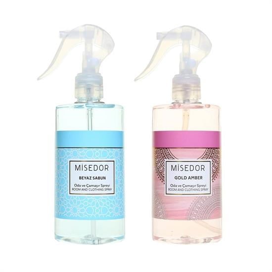 Misedor 2 li Set Beyaz Sabun ve Gold Amber Oda Kokusu ve Çamaşır Parfümü 330 ml