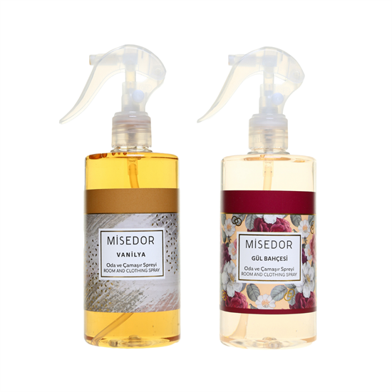 Misedor 2 li Set Gül Bahçesi Ve Vanilya Oda Ve Çamaşır Spreyi 330 Ml