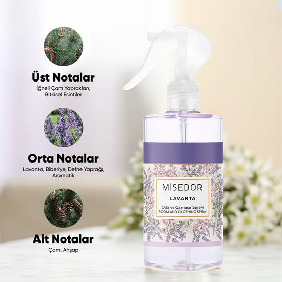 Misedor 2 li Set Lavanta Oda Kokusu ve Çamaşır Parfümü 330 ml