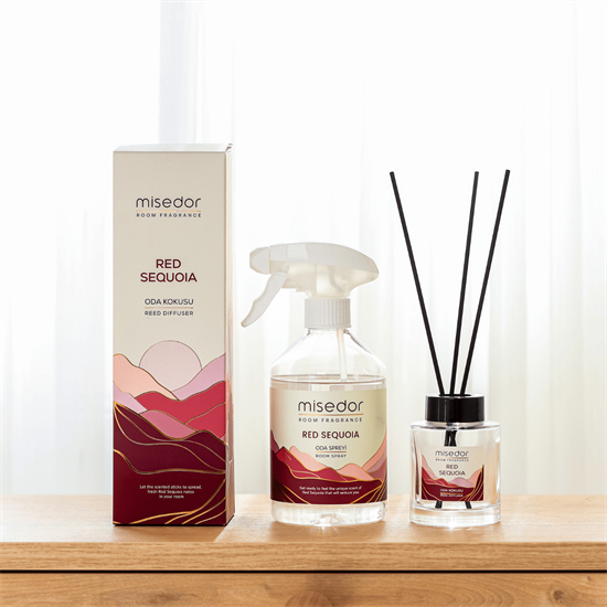 Misedor 2li Set Red Sequoia Çubuklu Oda Kokusu ve Oda Spreyi